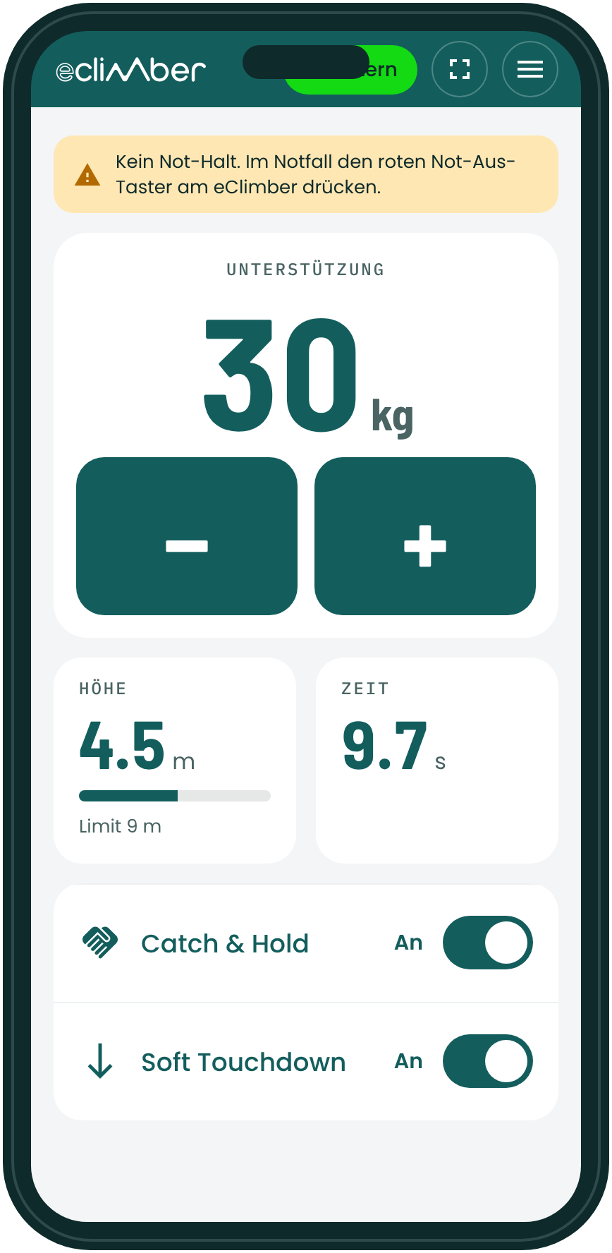 Bedienen auf dem Handy