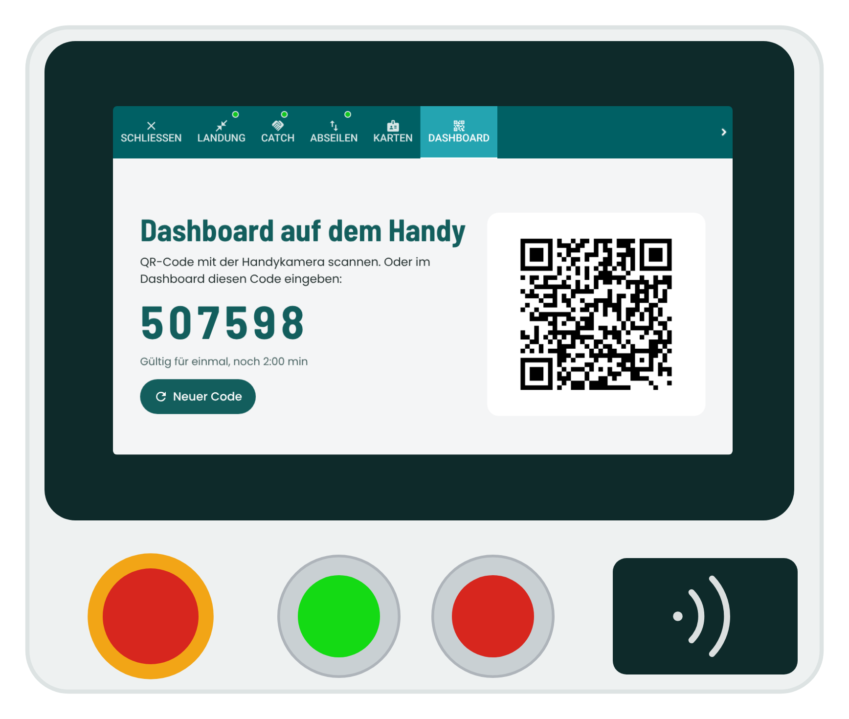 Einmal-Code für das Dashboard