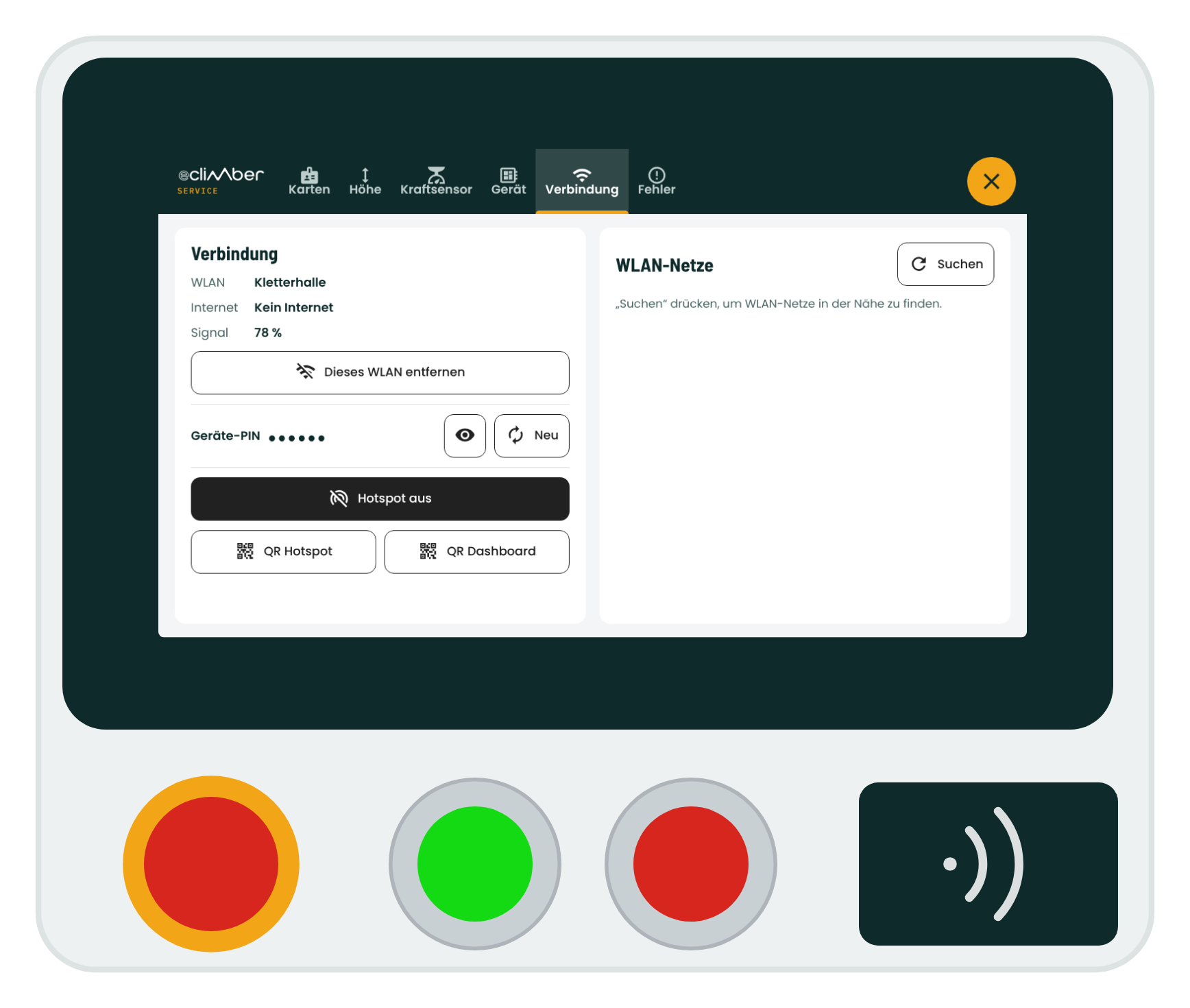 Verbindung, WLAN und Geräte-PIN